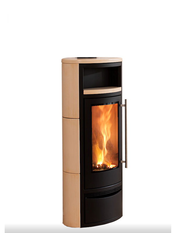 Poêle à bois Skanderborg ovale - VERON DA ACIER NOIR 6 Kw